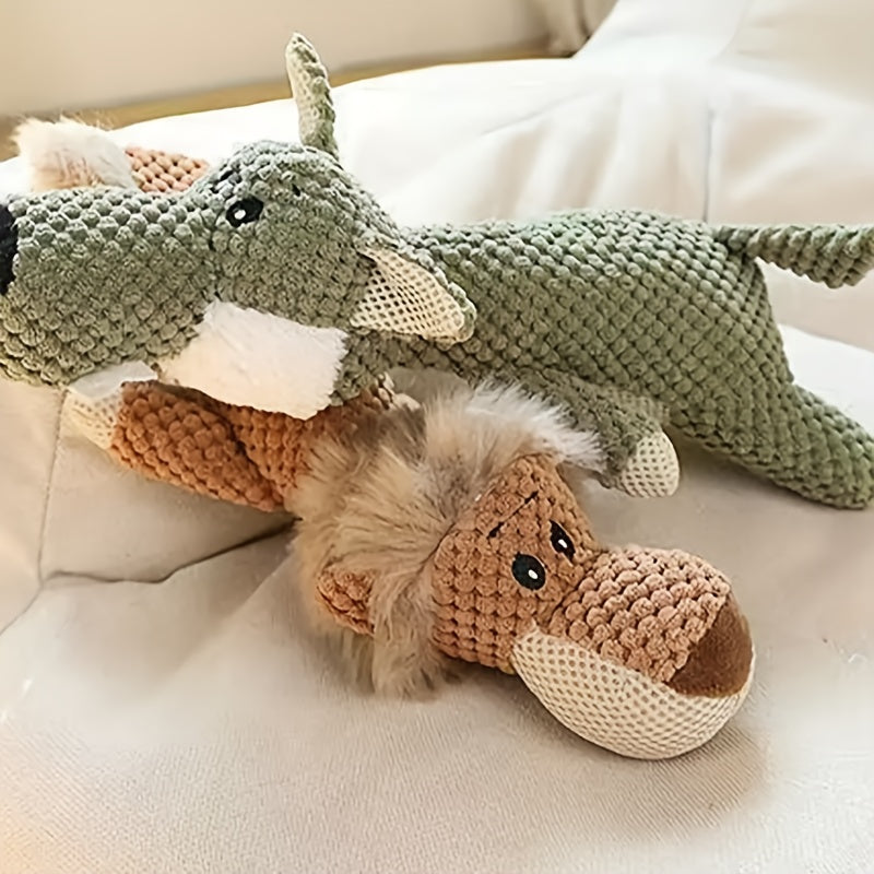 Textured Plush Dog Toys 3 Pack, Soft Animal-Shaped Puppy Play Companions for Supervised Gentle Chewing, Indoor Games and Dog Lover Gifts
