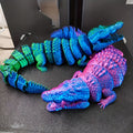 Crocodile Figurine Set 2 Pieces, 3D Printed Reptile Ornaments with Detailed Scales for Collectible Displays, Nature-Themed Shelves and Learning Scenes