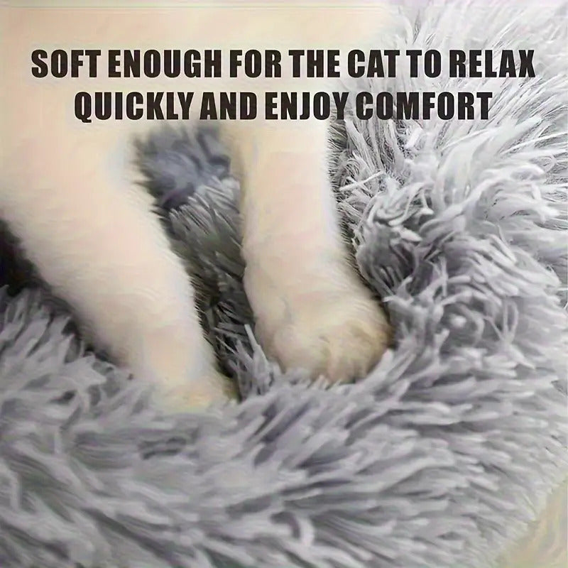 Soft Circular Cat Bed in Pink or White, All-Season Pet Sleeping Nest for Cats and Small Dogs, S M L Size Options for Everyday Home Lounging