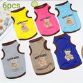 Dog Summer Vests 6 Pack, Breathable Lightweight Pet Clothes for Dogs and Cats, Everyday Warm-Weather Outfits in Sizes XS to XXL