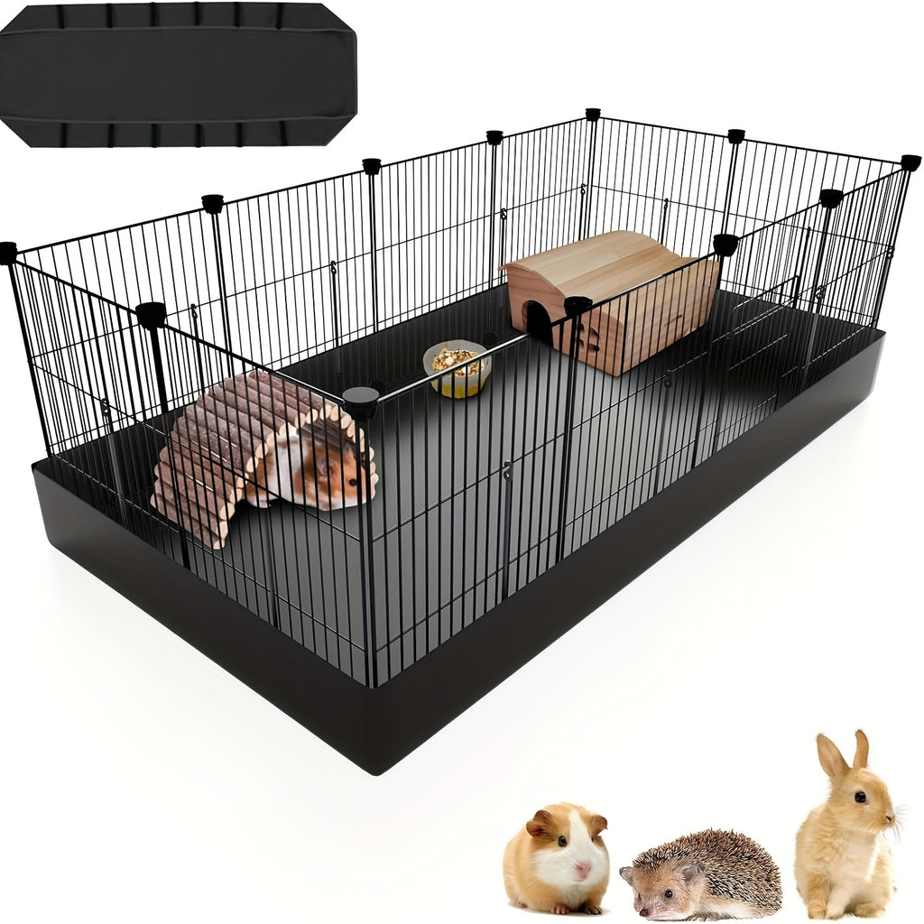 Guinea Pig Cage 48-Inch C&C Small Animal Playpen with One-Hand Release Hook, Triple Fixing Design and Optional PVC Bottom Liner