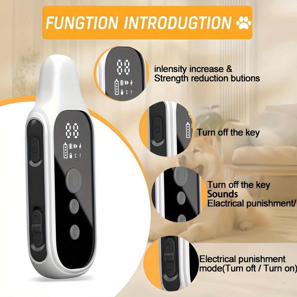 Dog Training Collar D80 with Remote Control, Rechargeable Black Adjustable Nylon Collar with Listed Beep and Vibration Modes for Supervised Single-Dog Sessions