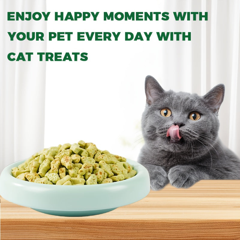 Fish-Shaped Cat Grass Treats, 150g / 5.29 oz Crunchy Pet Herb Snacks, Non-Freeze-Dried Cat Treats for Supervised Reward and Snack Time
