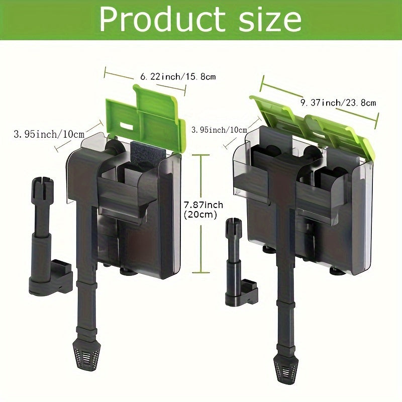 Aquarium Filter with Surface Skimmer, 167 GPH 8W Hang On Back Dual Filtration with Adjustable Flow for 10-45 Gallon Freshwater and Saltwater Tanks