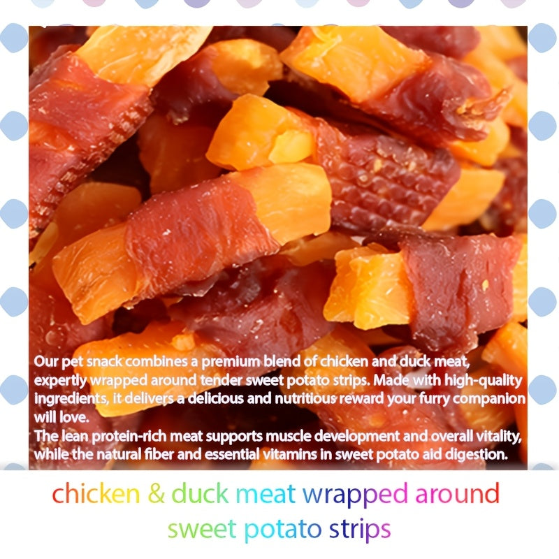 Duck Sweet Potato Dog Treats, Meat-Wrapped Sweet Potato Strips in 3.53 oz / 100g Options for Supervised Snack Time and Training Rewards