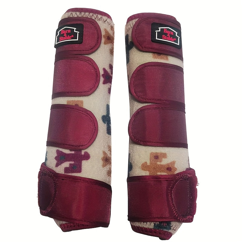 Breathable Horse Boots with Foam Cushioning and Adjustable Quick-Grip Closures, Front and Rear Leg Wraps for Endurance Training in Small, Medium and Large