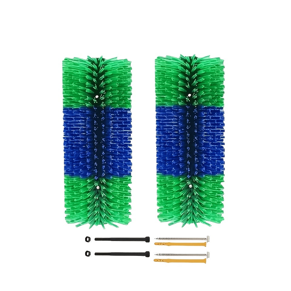 Horse Grooming Scratcher Set for Cattle and Livestock, 2 or 4 Pieces with Rounded Edges and Screws, Color Options and Selected Cleaning Brush Bundles