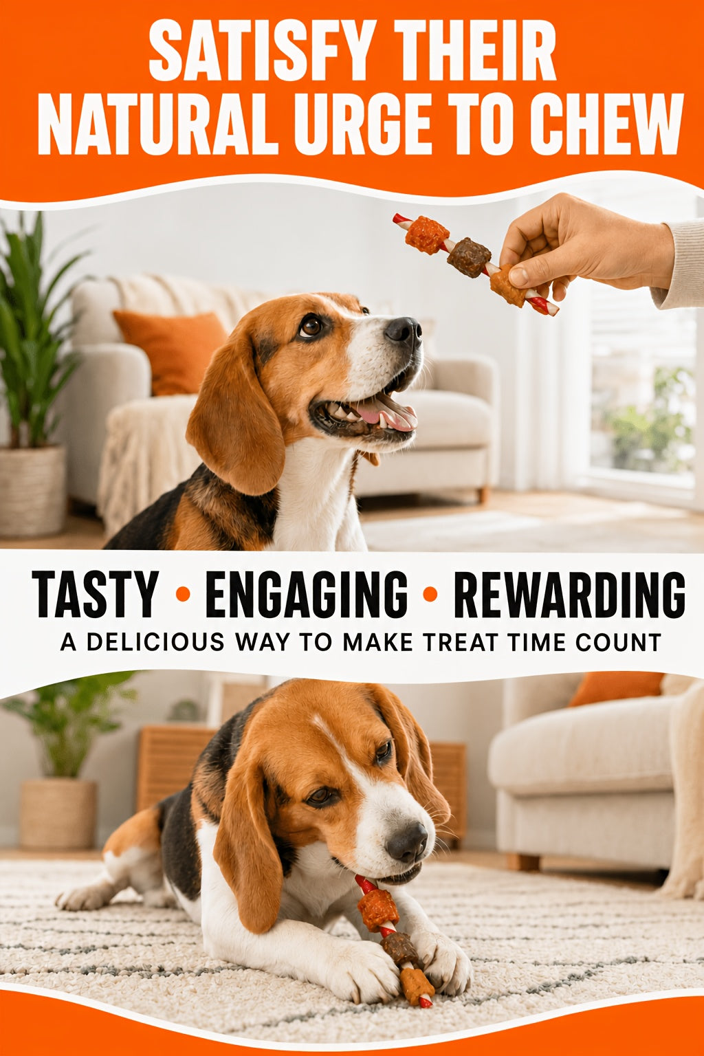 Kabob Dog Chew Treats with Chicken Liver and Duck, Skewer-Style Dog Snacks in 100g or 150g Packs for Supervised Chewing and Everyday Rewards
