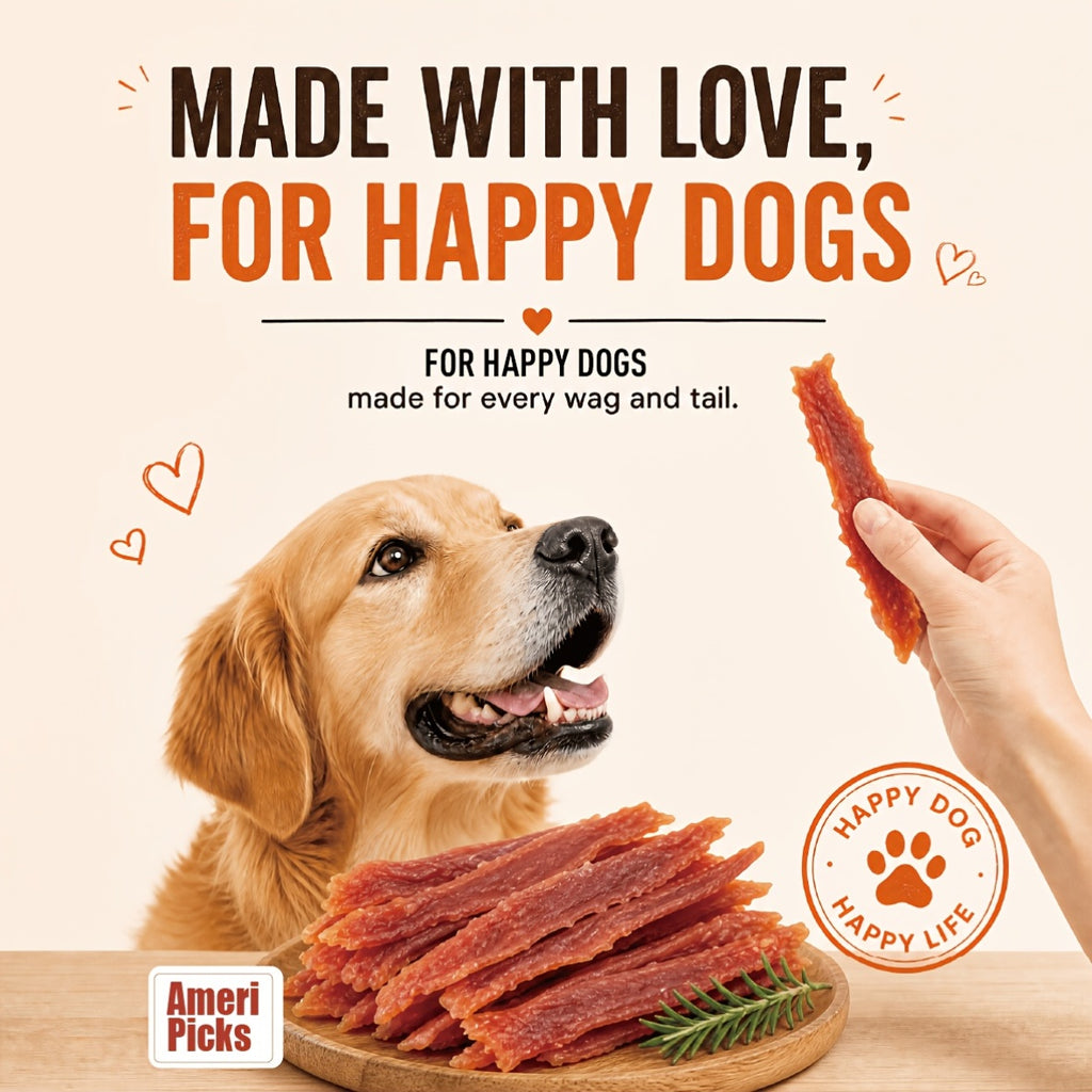 Duck Meat Dog Treat Strips, Dehydrated Jerky Snacks in 100g, 600g and 900g Options for Small and Large Dogs, Training Rewards and Daily Treat Time