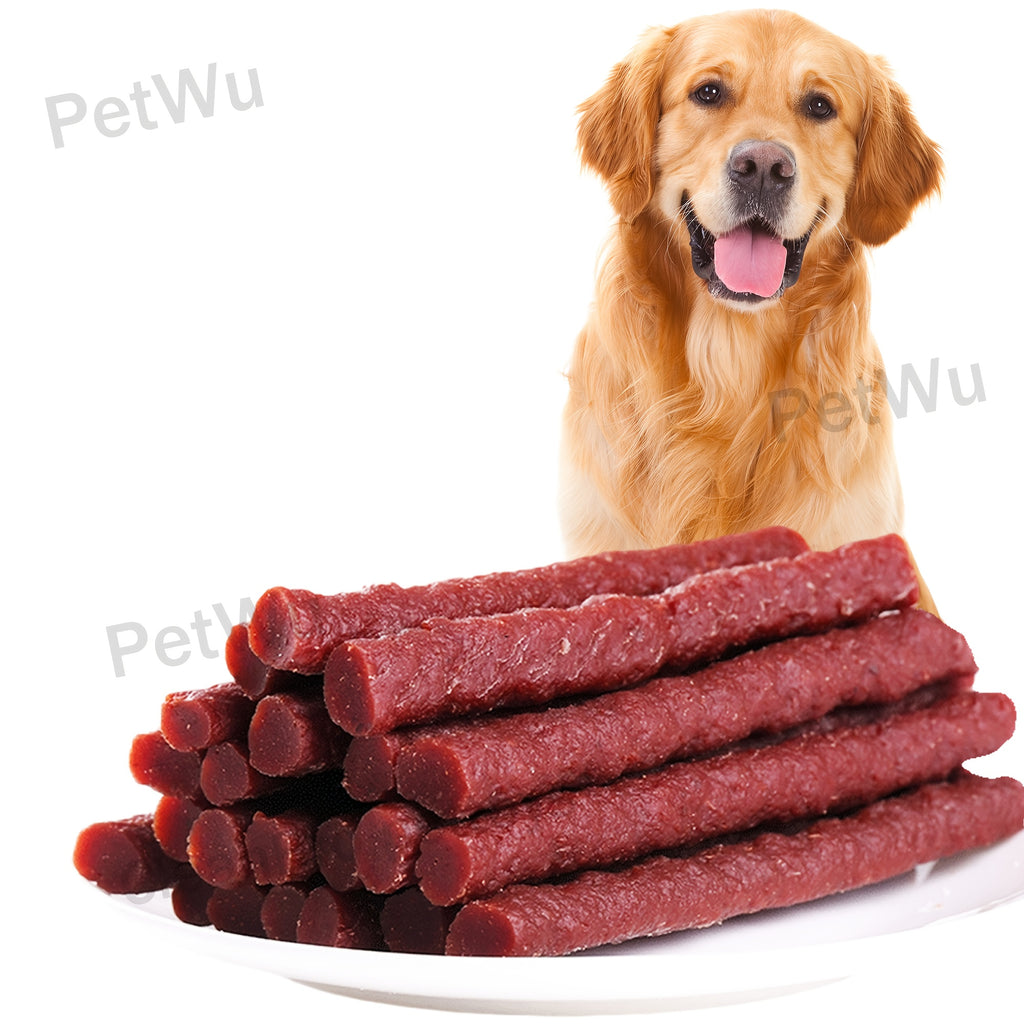 Beef Tendon Dog Treats, 150g / 5.29oz Chew Strip Option with Beef Cube and Egg Yolk Beef Selections for Training Rewards and Supervised Snack Time