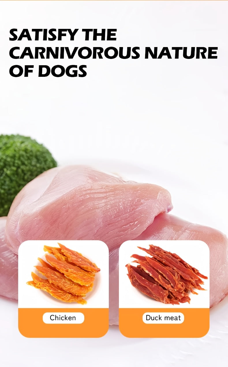 Chicken and Duck Dog Treats, 150g Air-Dried Dual-Blend Meat Slices for Supervised Training Rewards, Everyday Snacks and Dog Lover Gift Baskets