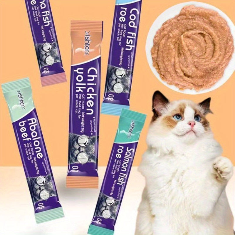 Lickable Cat Snacks 100 Count, Five Mixed Flavor Creamy Squeeze Treat Sticks for Adult Cats, Hand Feeding, Food Topping and Everyday Bonding