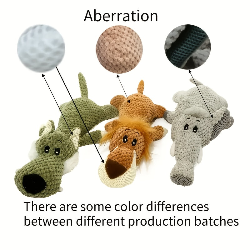 Textured Plush Dog Toys 3 Pack, Soft Animal-Shaped Puppy Play Companions for Supervised Gentle Chewing, Indoor Games and Dog Lover Gifts