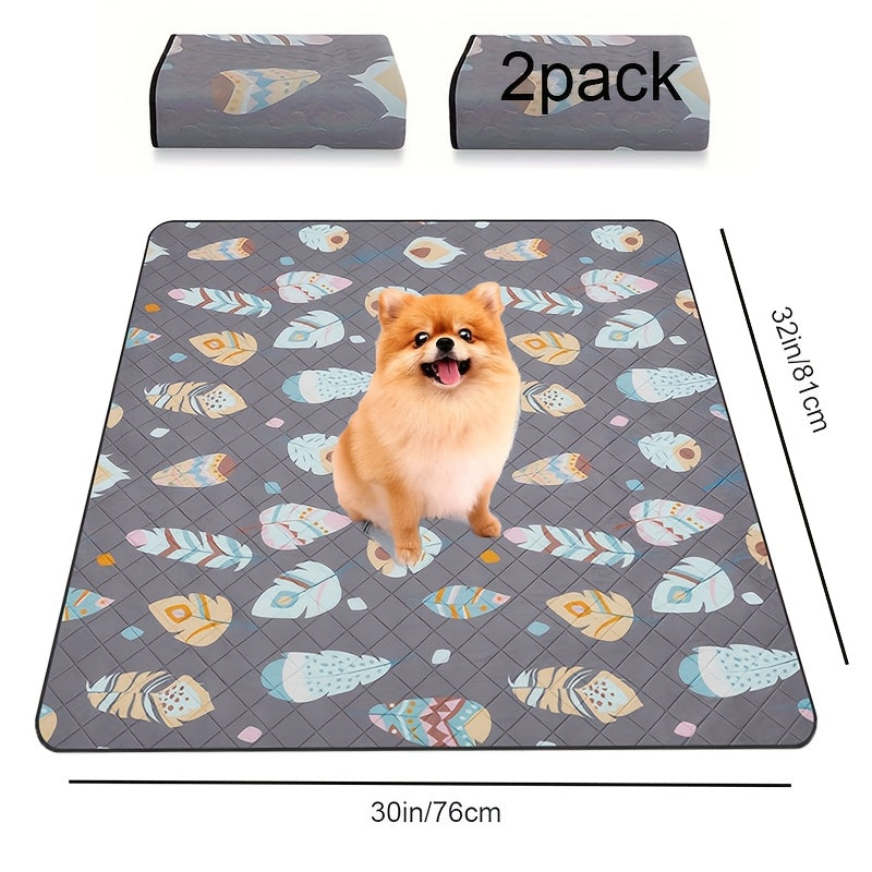 Washable Whelping Pads for Dogs, Gray Reusable Leak-Proof Puppy Pee Mats with Non-Slip Design for Playpens, Crates and Potty Training