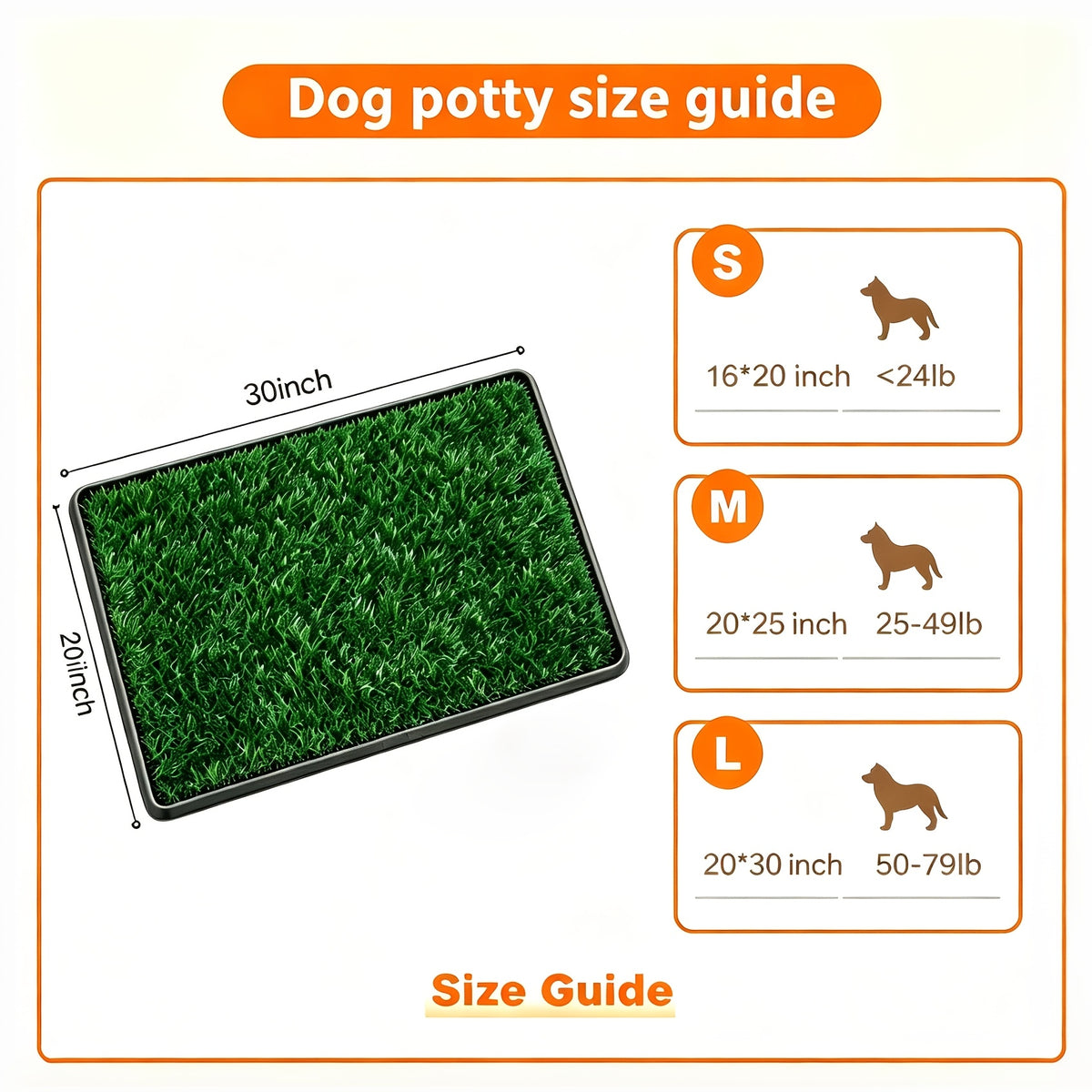 Dog Grass Potty Tray with Two Washable Turf Mats, 3-Layer Artificial Grass Puppy Toilet with Drainage Grate for Indoor and Outdoor Training