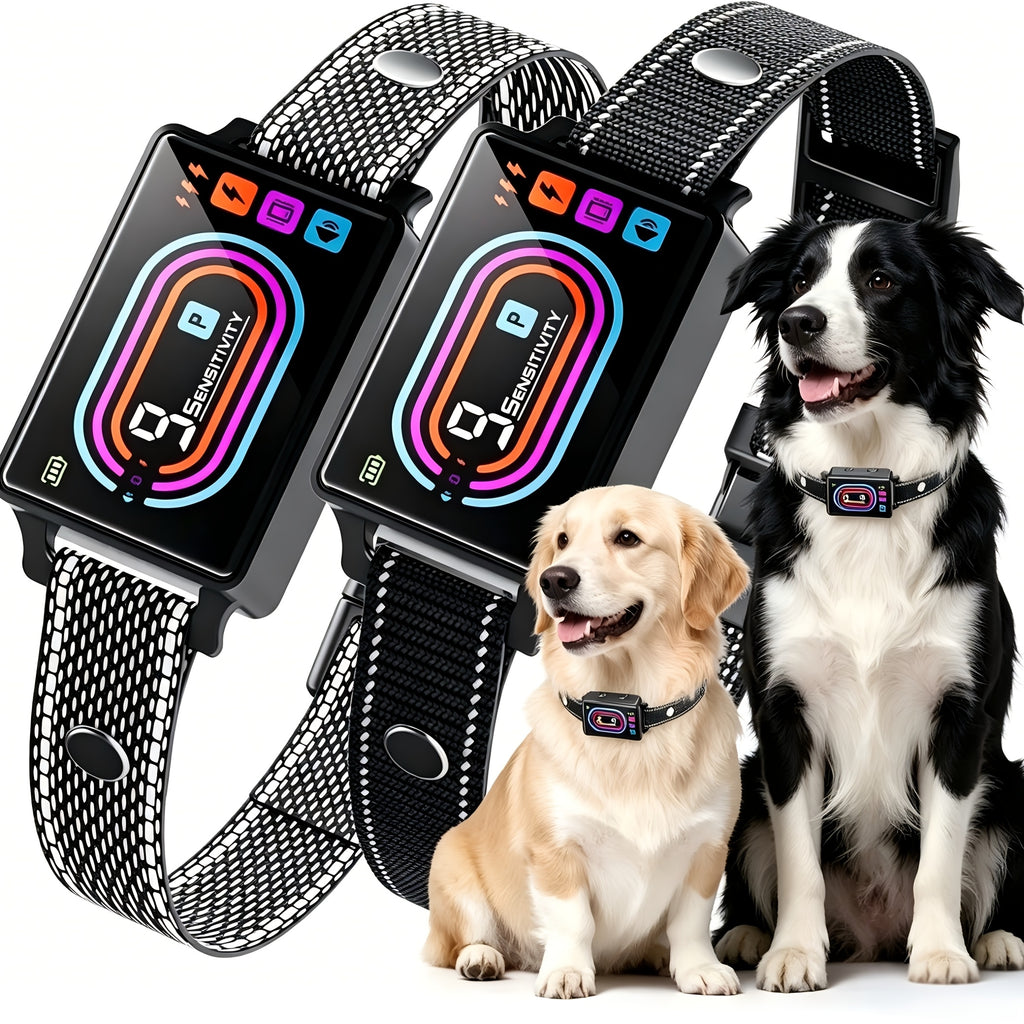 Magnetic Charging Bark Collar for Dogs with 9 Sensitivity Levels, Adjustable Fit, Vibration and Switchable Static Mode, 1 or 2 Pack Options