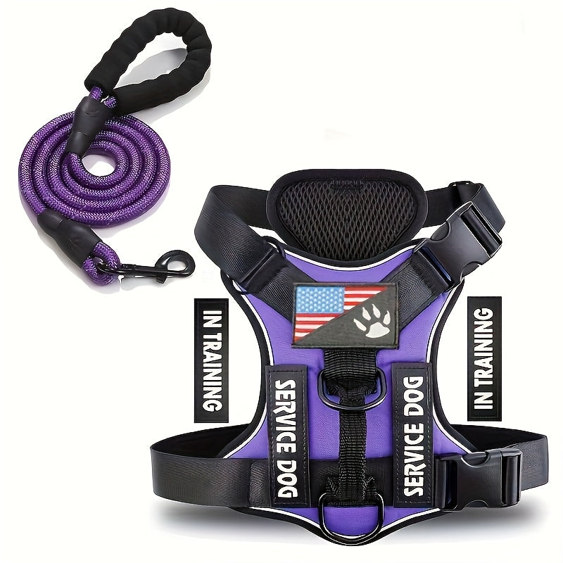 Dog Harness with Soft Control Handle, Adjustable Reflective Walking Vest for Daily Walks and Training, Five Color Choices in S to XL Sizes