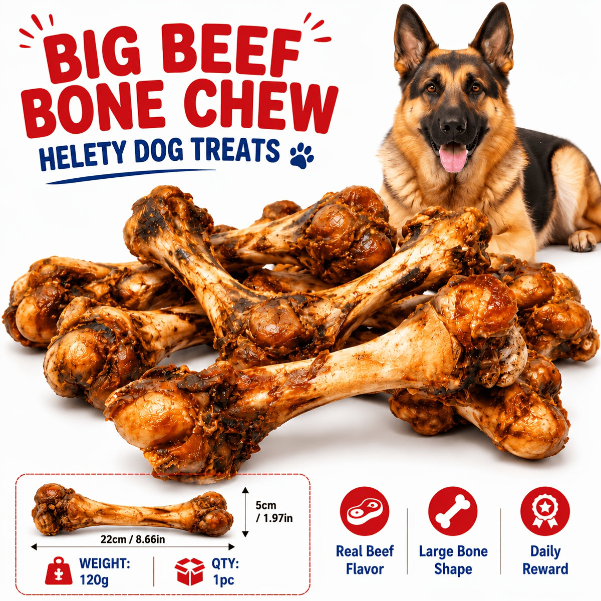 Beef Bone Dog Chews with S, L and Gift Package Options, Bone Treat Selection for Supervised Chewing Sessions and At-Home Dog Reward Routines