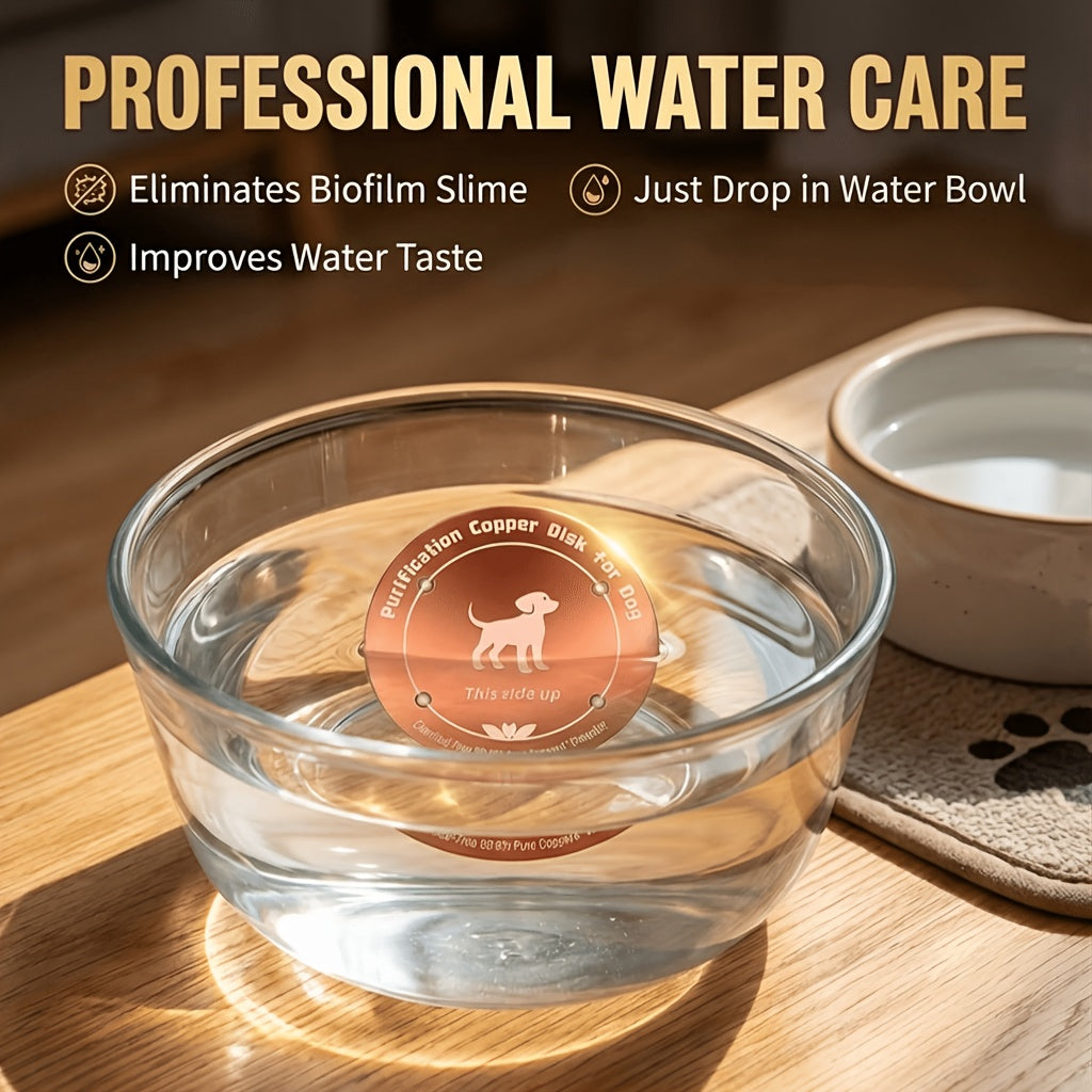 Copper Pet Water Filter for Dogs and Cats, Reusable Battery-Free Watering Accessory with Cat or Dog Model Options for Daily Pet Care