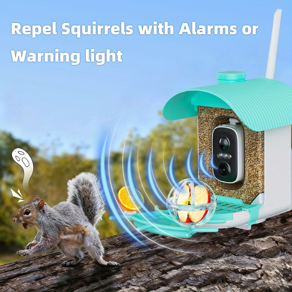 Smart Bird Feeder with Camera, Solar Powered 2K Live View with 4MP Lens, Motion Alerts and AI Bird Recognition for Backyard Bird Watching