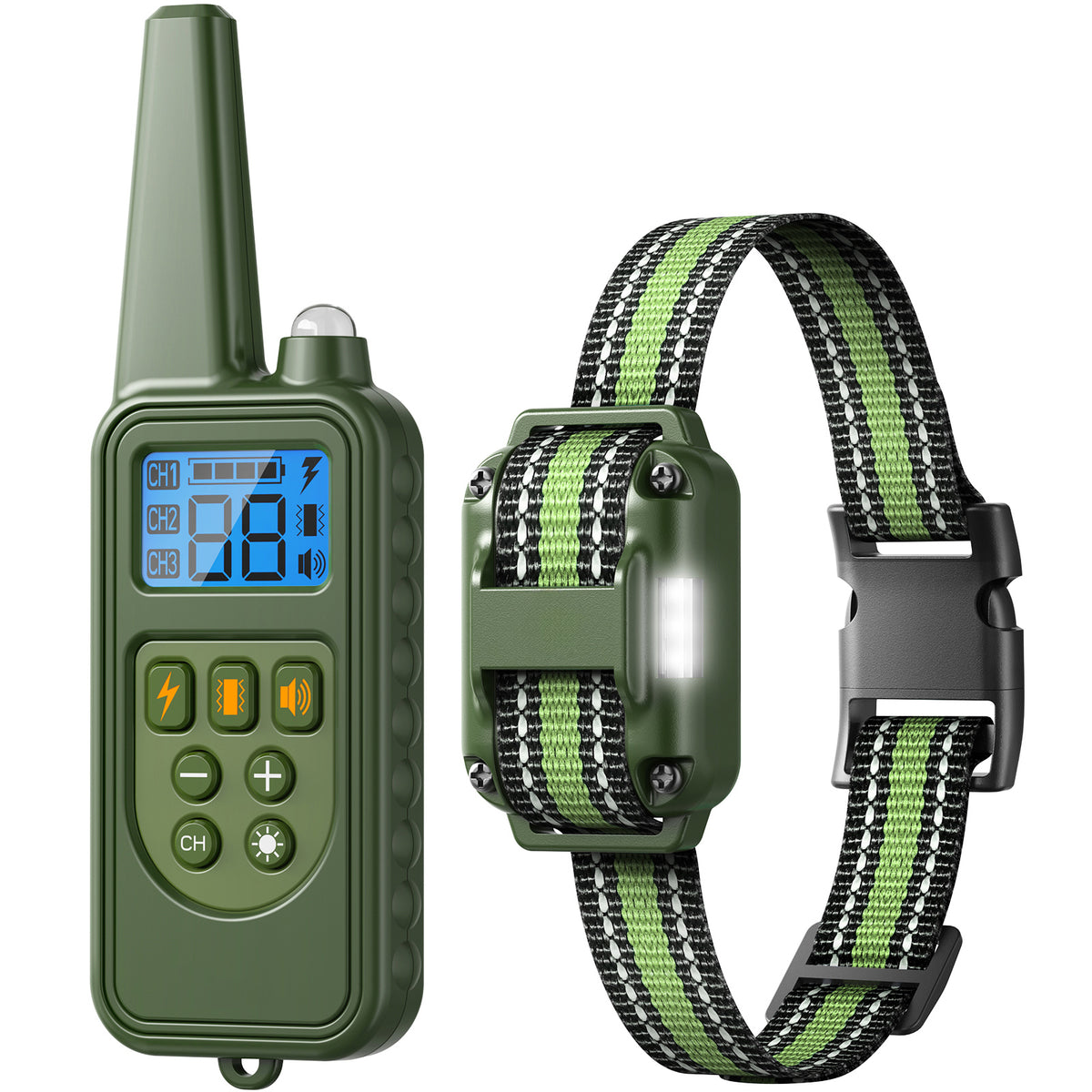 Dog Training Collar with LED Function, Beep, Vibration and Static Stimulation Modes for Supervised Sessions, Available in 1, 2 or 3 Dog Options