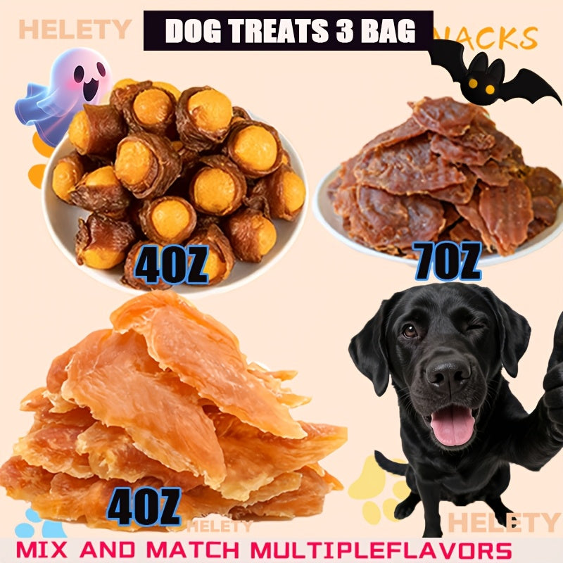 Assorted Dog Reward Treats, Chicken and Duck Combo, Yolk Wrap and Bone Bites Options for Supervised Training, Daily Snacks and Dog Gift Baskets