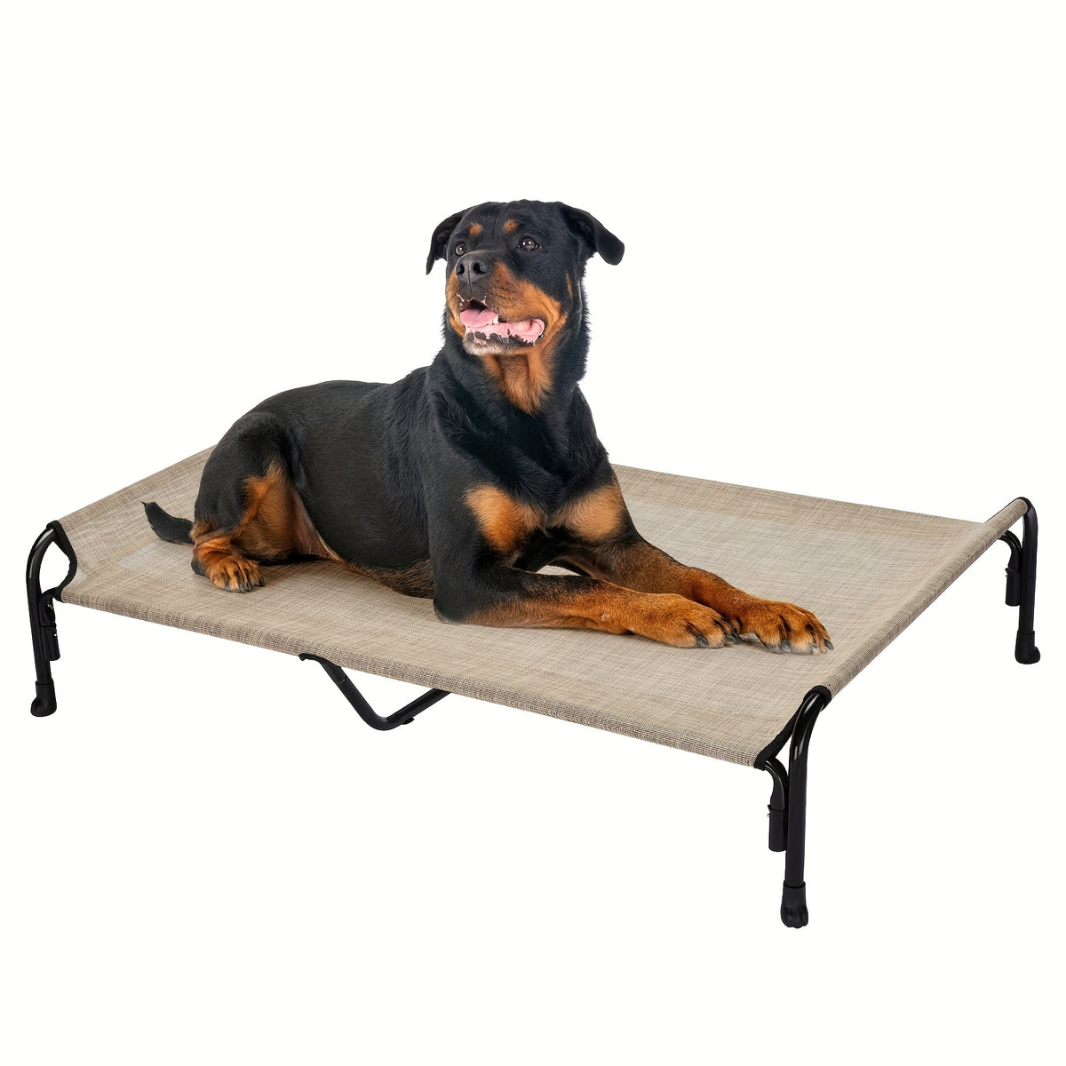 Elevated Dog Bed with Sloped Headrest, Breathable Raised Pet Cot in M to XXL Sizes for Indoor Lounging, Outdoor Rest and Camping
