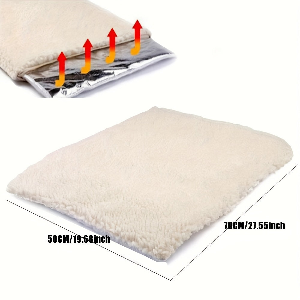 Self-Warming Pet Mat for Cats and Dogs, Soft Khaki Thermal Sleeping Pad with Reflective Layer, No Electricity Needed for Cozy Indoor Rest