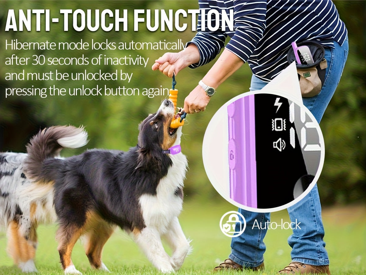 Dog Training Collar with Keypad Lock, 2600ft Listed Remote Range, Rechargeable Beep, Vibration and Static Modes, Orange or Purple Options for 1 to 3 Dogs