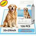 Disposable Dog Pee Pads 35 x 29 Inch, 126 Count XXXL Absorbent Puppy Training Pads with Leak-Proof Protection and Odor Control for Indoor Accidents