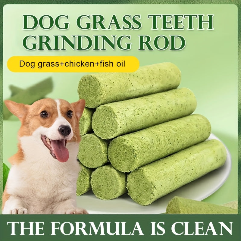 Dog Grass Treat Sticks 15 Pack, Freeze-Dried Green Chew Snacks for Supervised Reward Time, Everyday Canine Treat Routines and Holiday Gift Baskets