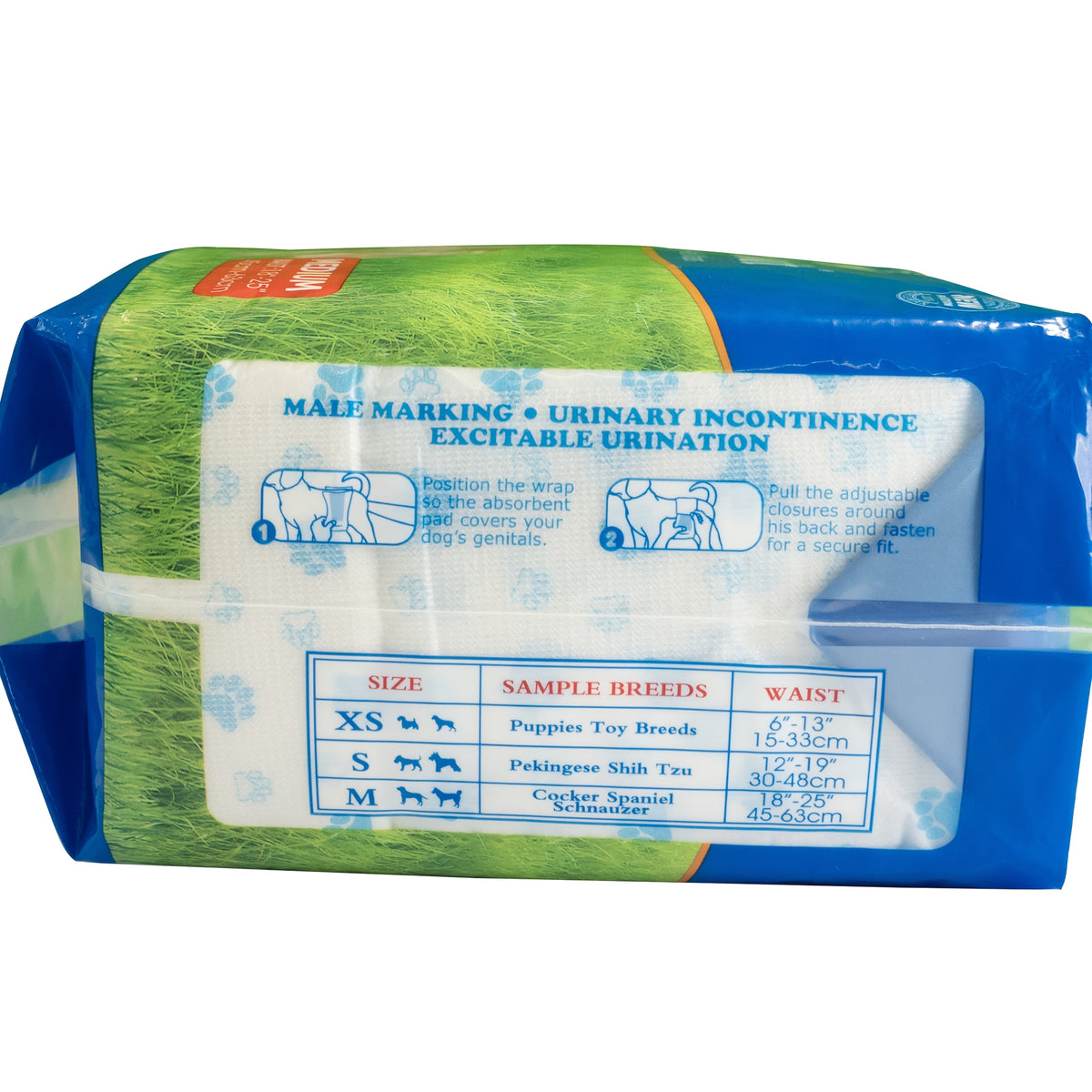 Disposable Dog Diapers 12 Pack with Adjustable Fasteners, Absorbent Male and Female S or M Options for Puppy Training, Senior Dog Accidents and Travel