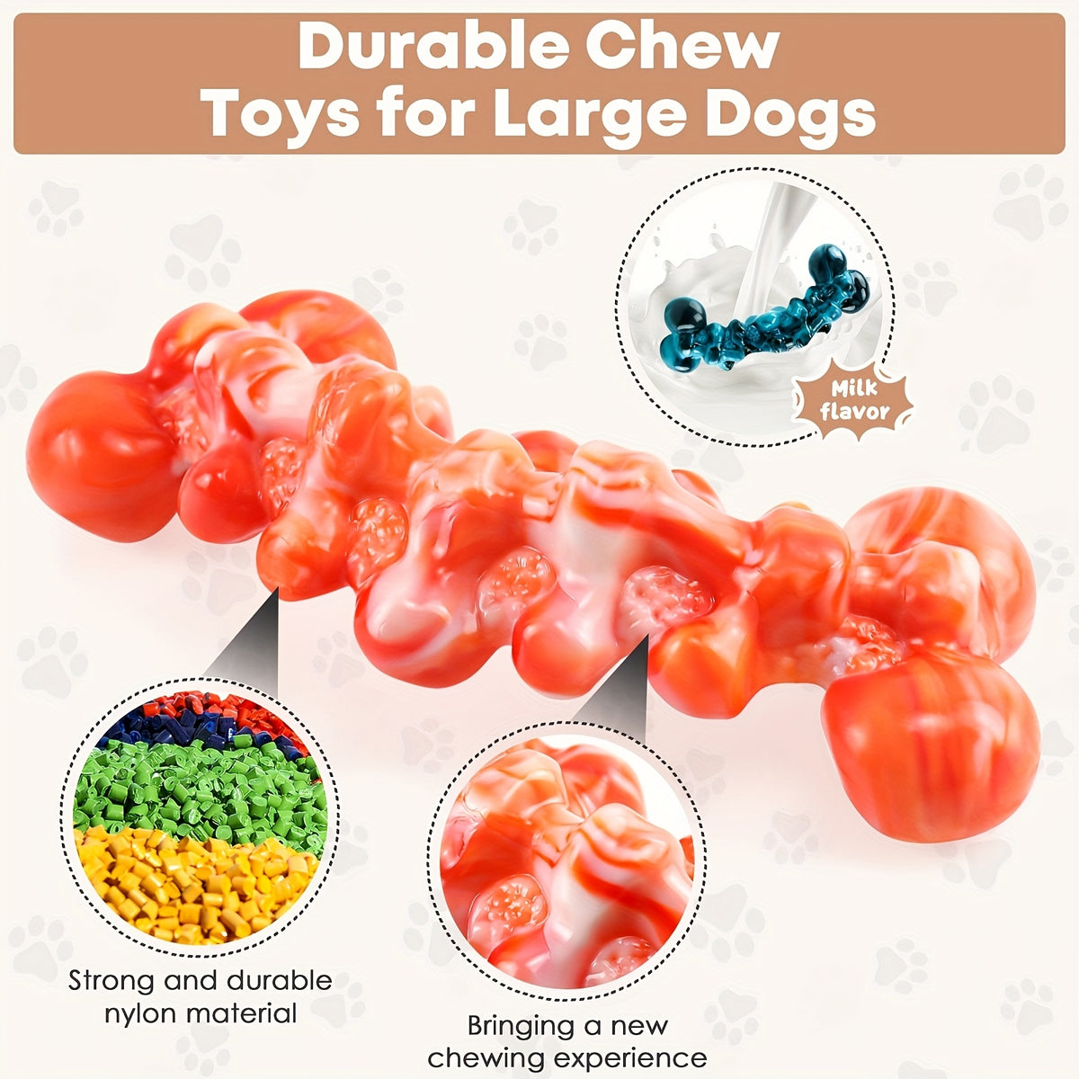 Dog Chew Toys for Large Dogs with Flame Bone or Light Green Crocodile Style Options, Supervised Chewing and Everyday Interactive Pet Play