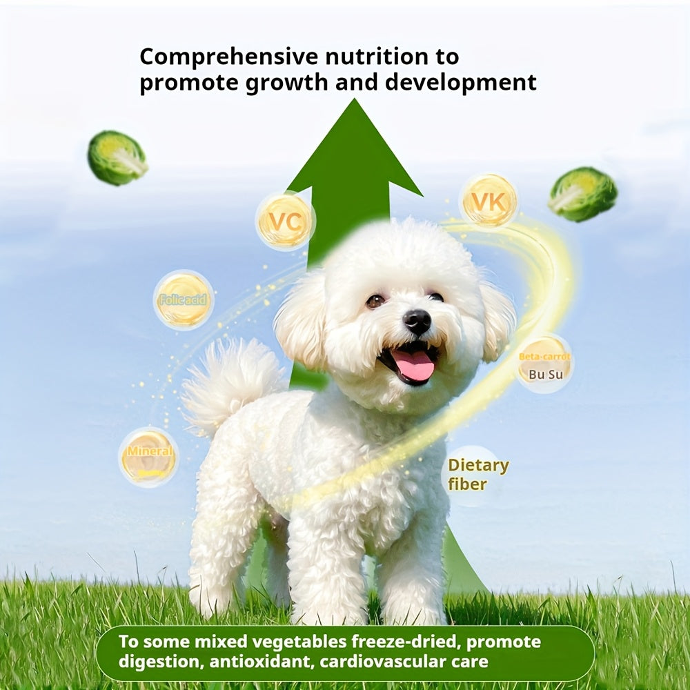Freeze Dried Dog Treats with Fruit and Vegetable Options, Six Selectable Snack Styles for Supervised Training Rewards and Dog Food Toppers