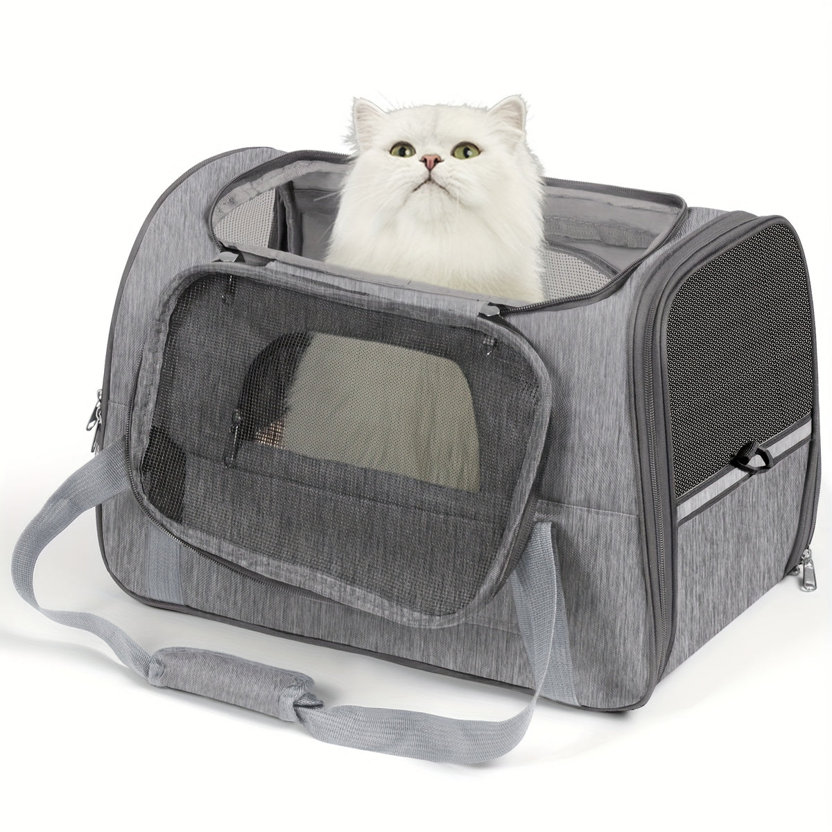 Foldable Cat Carrier Backpack with Zipper Closure, Ventilated Pet Travel Bag for Cats and Dogs, Seven Colors for Vet Visits and Everyday Trips