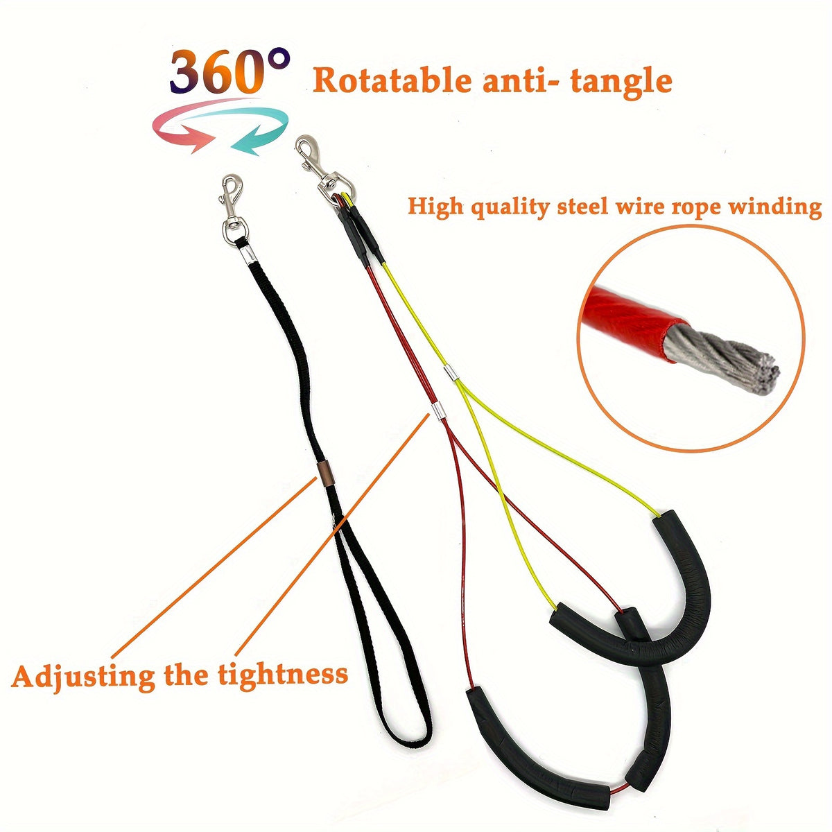 Dog Grooming Arm with Clamp, Adjustable 36-Inch Iron Three-Section Stand with No-Sit Haunch Holder and Ropes for Small and Medium Dogs and Cats