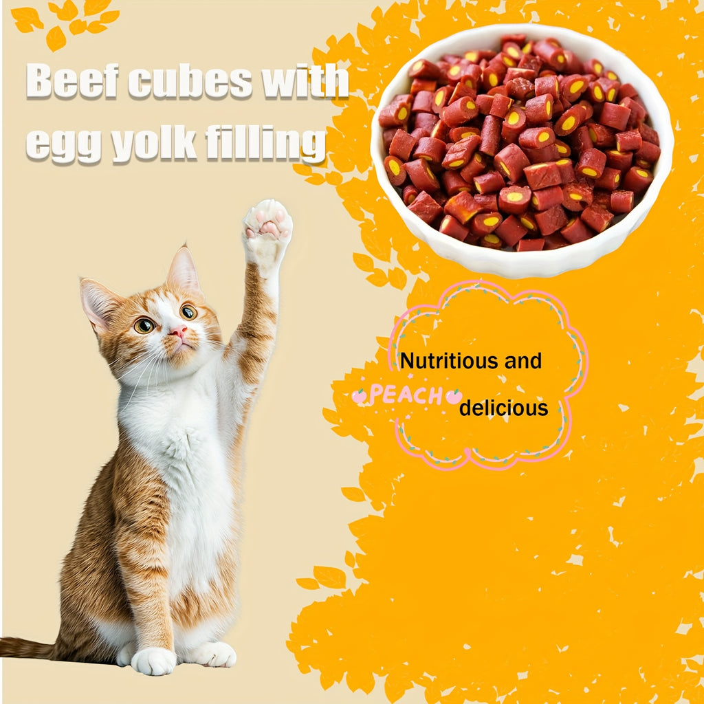 Beef and Egg Yolk Dog Treats, 150g / 5.29oz Cube Snacks for Supervised Training Rewards, Everyday Treat Breaks and Dog Lover Gift Baskets