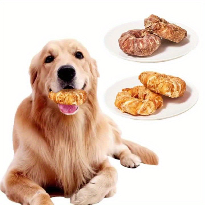 Dog Donut Chew Treats, Chicken or Duck Doughnut Snacks in 2 or 4 Pieces Plus 6-Piece Duck Option for Supervised Rewards and Dog Gift Baskets