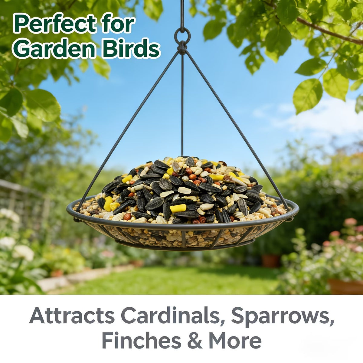 Wild Bird Seed Blend 4 lb with Nuts for Outdoor Feeders, All-Season Backyard Bird Food for Cardinals, Chickadees and Finches Watching