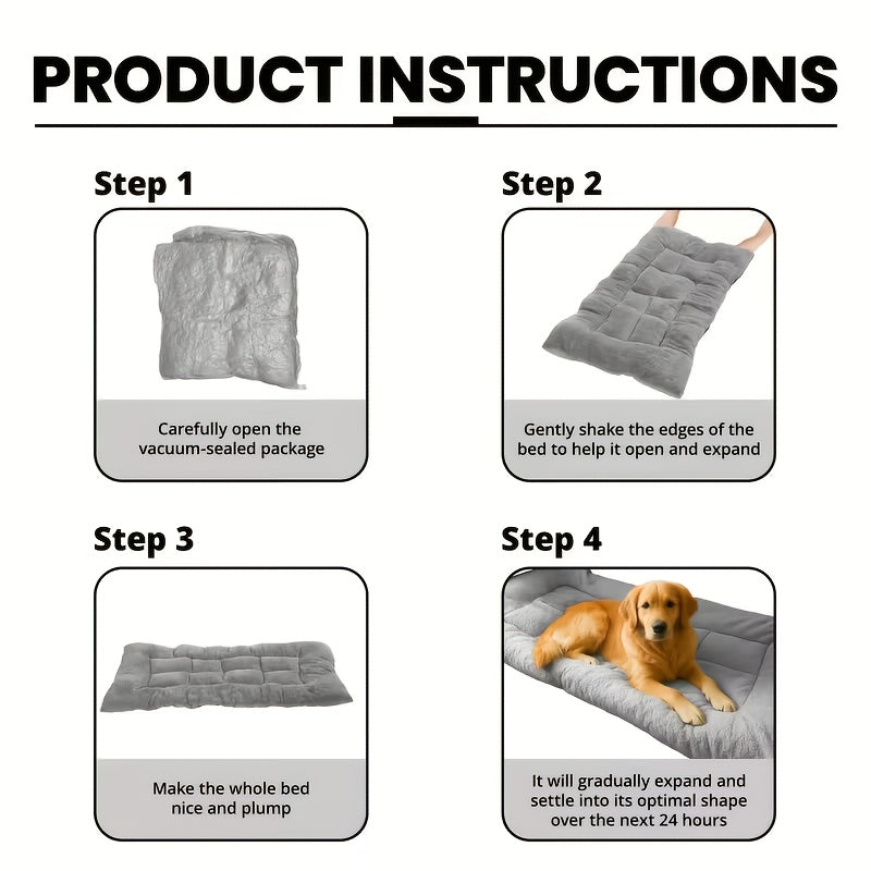 Plush Dog Pad in Gray, Soft Pet Resting Mat with Mini, Large, XLarge and XXL Options up to 70.87 x 35.43 Inches for Cozy Everyday Home Lounging