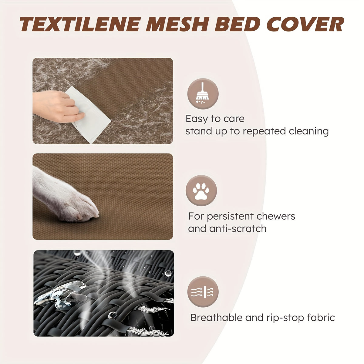 Elevated Dog Bed with Washable Mesh and Metal Frame, Raised Cooling Dog Cot with Non-Slip Feet, 35-60 Inch Options for Indoor and Outdoor Rest