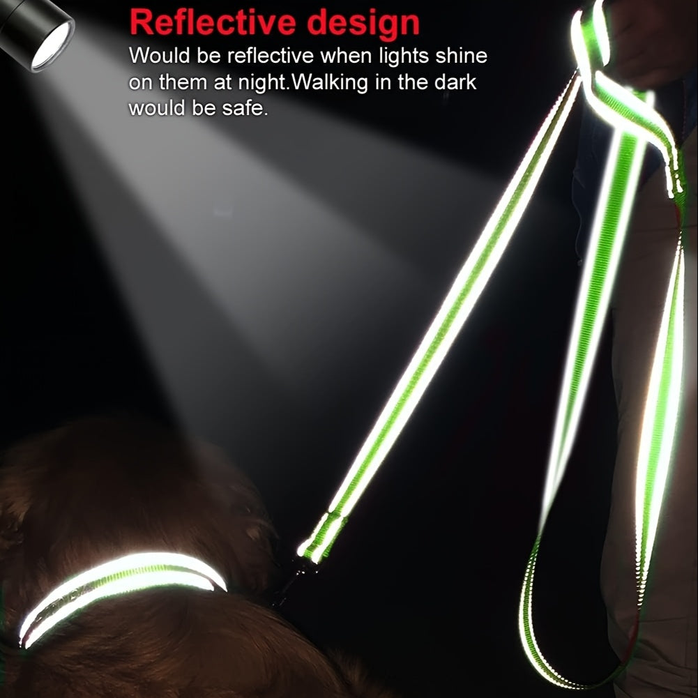 5 Foot Reflective Dog Leash with Padded Handle, 1 Inch Wide Flat Walking Lead for Medium and Large Dogs, Daily Walks and Training in Six Colors