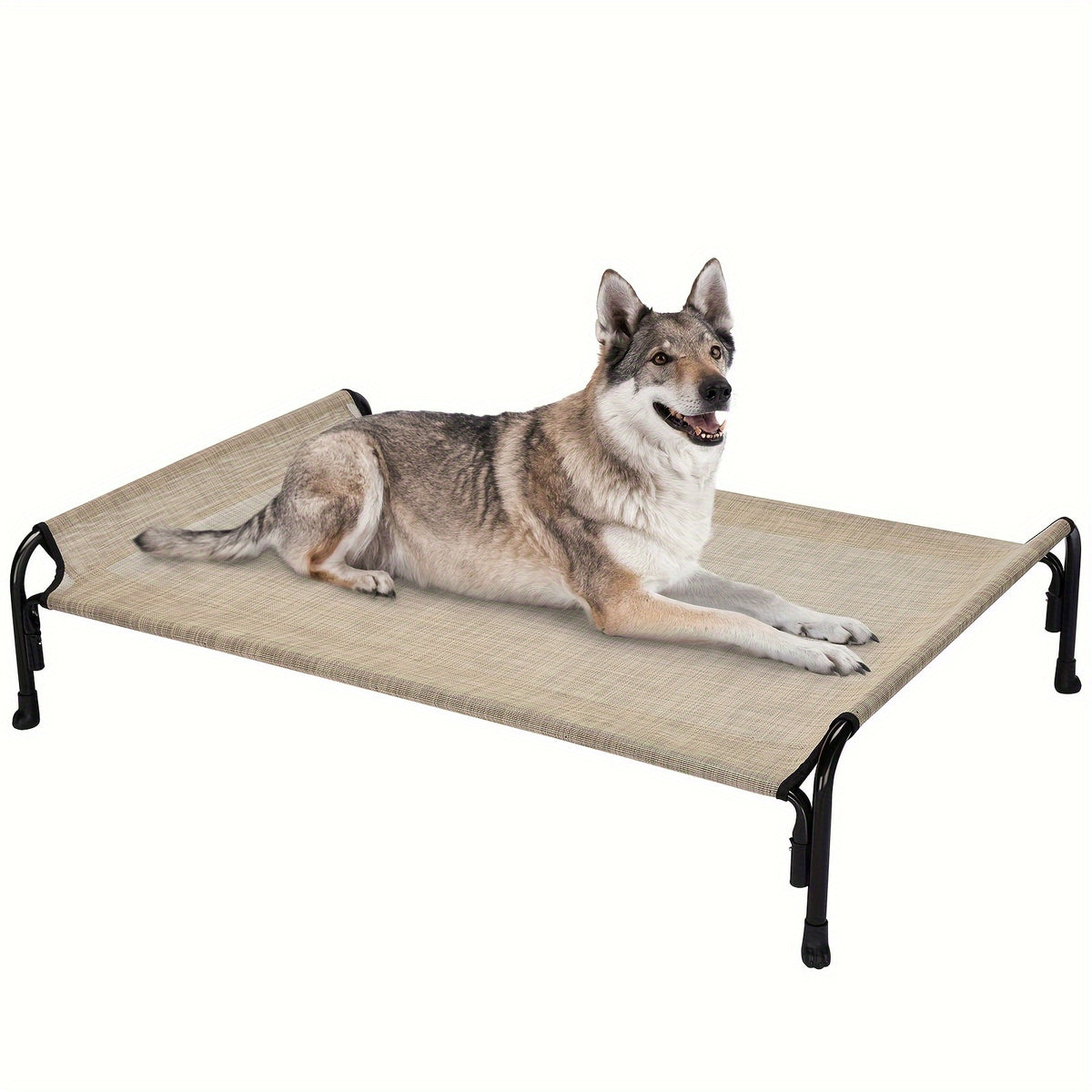 Elevated Dog Bed with Sloped Headrest, Breathable Raised Pet Cot in M to XXL Sizes for Indoor Lounging, Outdoor Rest and Camping