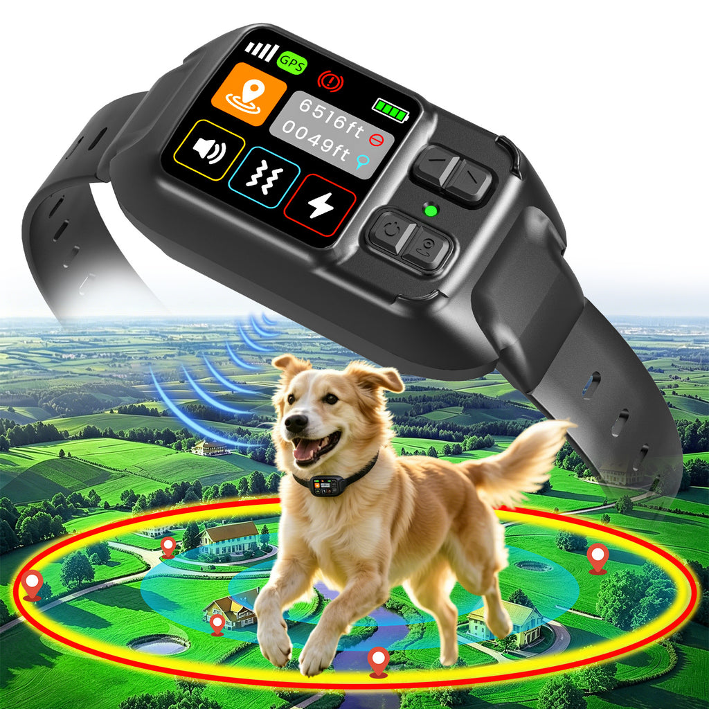 GPS Dog Fence Collar with App Support, Wireless Virtual Electric Fence and Smart Pet Locator for Supervised Outdoor Boundary Training
