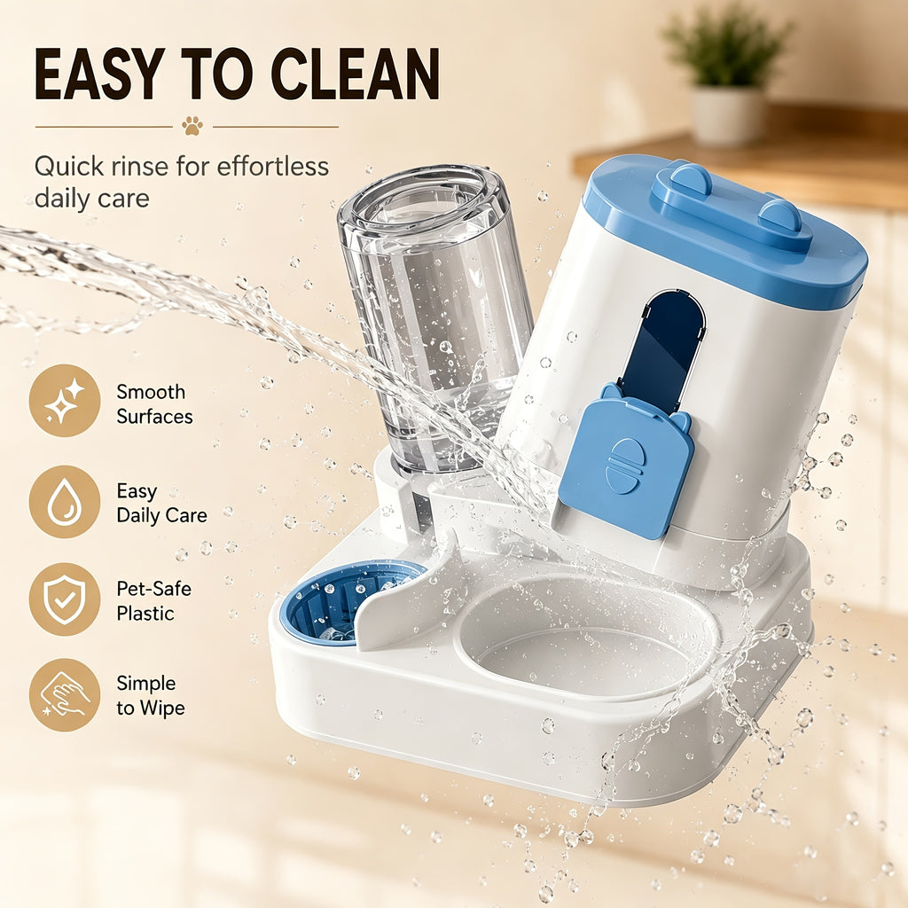Cat Feeding Station with Food and Water Dispenser Options, Colorful Pet Feeder or Rolling Ball Slow Feeder Bowl for Everyday Indoor Meals