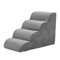 Curved Dog Stairs for Small Dogs and Cats, High-Density Foam Pet Steps for Couch, Bed and Sofa, 3/4/5-Step Indoor Ramp in Gray