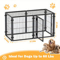 Dog Playpen with Roof and Lockable Door, Heavy-Duty Metal Panel Pet Enclosure for Large Dogs, Indoor Outdoor Use, Model MD25-Pen47-Metal