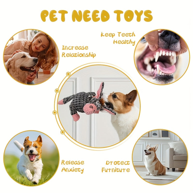 Soft Squeaky Puppy Toys for Small and Medium Dogs, Stuffed Plush Toys for Supervised Fetch and Gentle Play, Brown Single or Pink White Brown 3-Pack