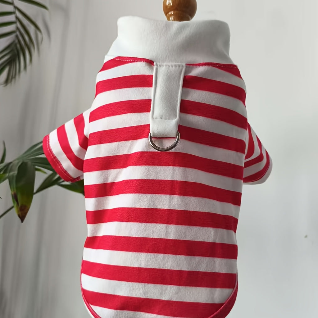 Striped Dog Clothes for Dogs and Cats, Navy Style Pet Clothing in Blue Navy, Navy Red and Coral Pink, XS–XXL for Dress-Up and Photos