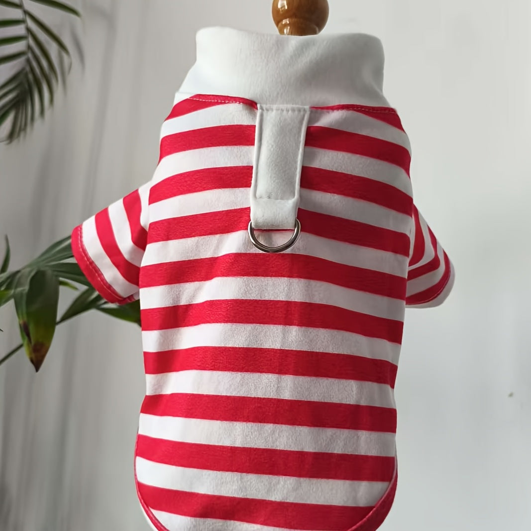 Striped Dog Clothes for Dogs and Cats, Navy Style Pet Clothing in Blue Navy, Navy Red and Coral Pink, XS–XXL for Dress-Up and Photos